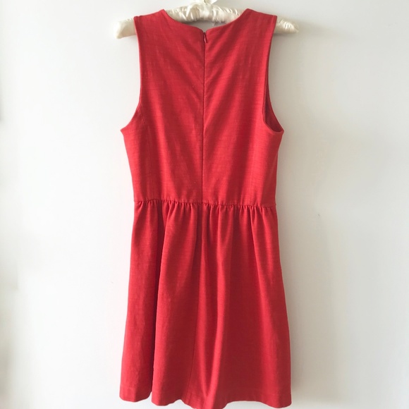 Madewell Solid Red Dress with Side Pockets - Picture 3 of 6